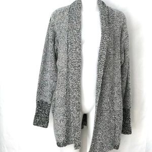 Cozy black/gray tweed cardigan